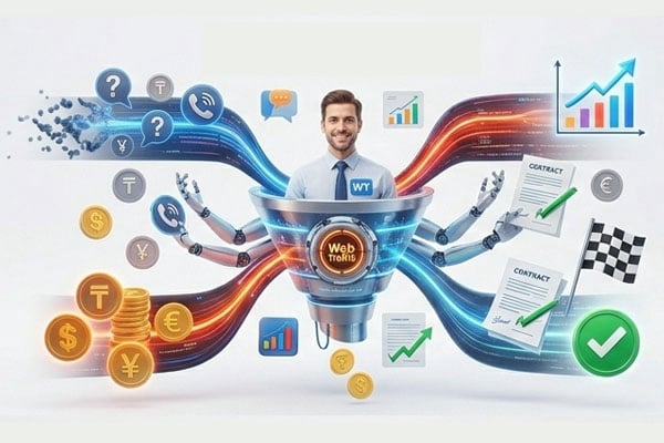 ИИ-ассистент для отдела продаж: автоматическая воронка Web Traffic генерирует контракты, обрабатывает лиды и увеличивает прибыль
