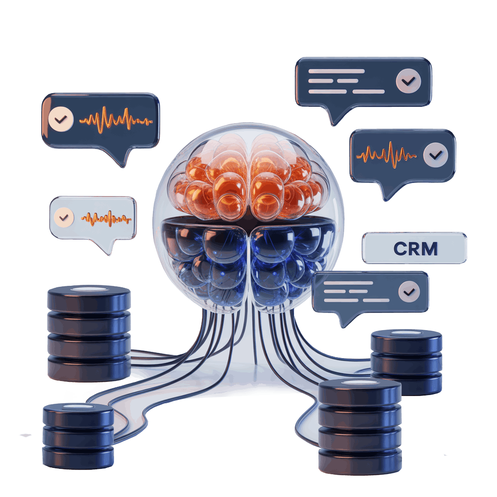 Интеллектуальная CRM-система с AI-агентами: визуализация нейросети для автоматизации продаж и общения с клиентами